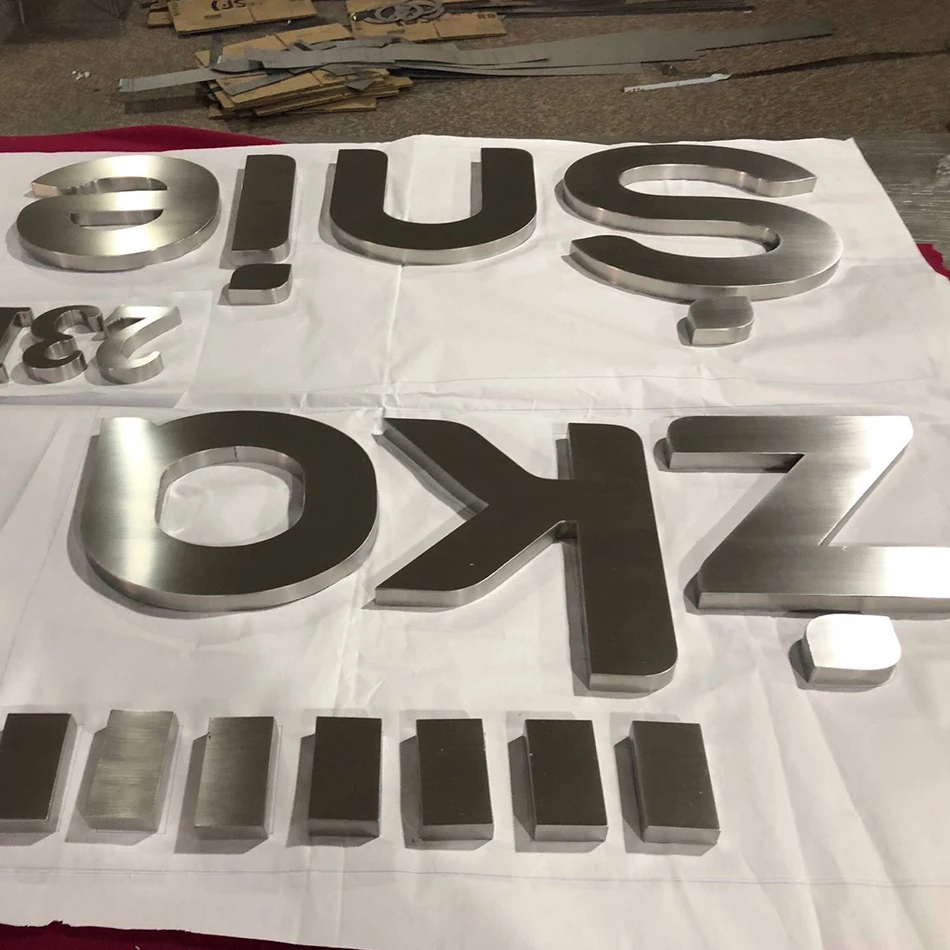 3D матовая отделка знак нержавеющая сталь металлические буквы|3d stainless steel letters|3d sign
