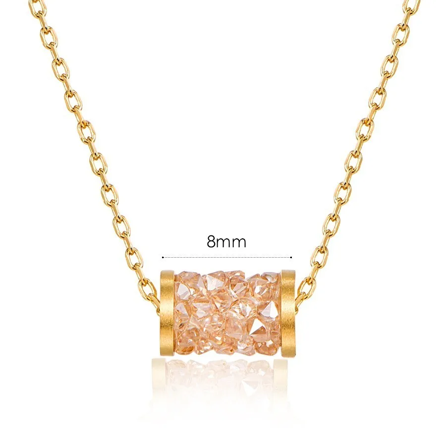 Настоящие кристаллы SWAROVSKI, подвески, ожерелье s для женщин, новинка, модное золотое ожерелье, элегантные вечерние ювелирные изделия, подарок для девушек - Окраска металла: Golden-8mm