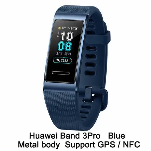 Band 3 Pro blue Смарт-браслет huawei Band 3/3 Pro, 0,95 дюймов, трекер для плавания, водонепроницаемый, Bluetooth, фитнес-трекер, сенсорный экран - Цвет: Band 3 Pro blue