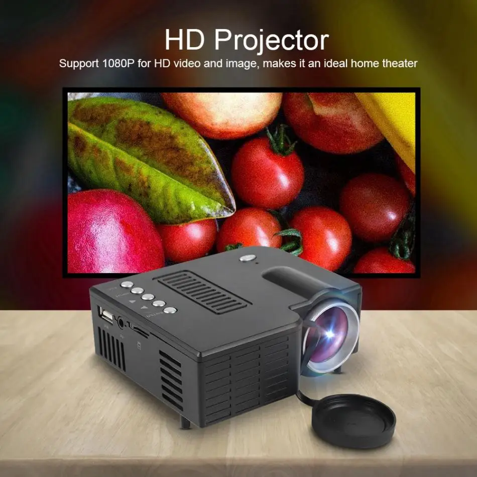 Портативный домашний кинотеатр проводной светодиодный мини-проектор HD 1080P VGA USB HDMI 110-240V US/UK/EU/AU Plug