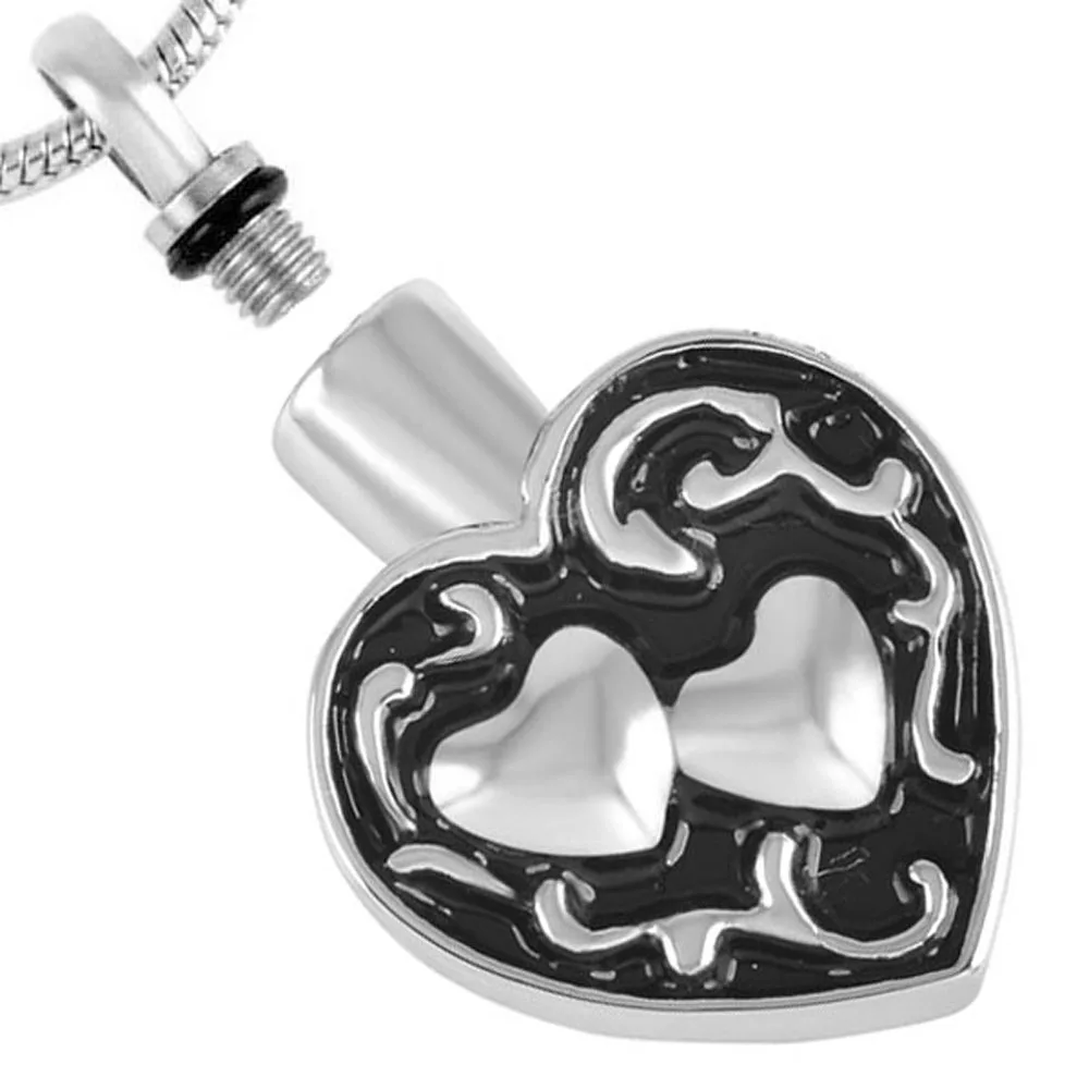 MJD8539 Discount !!! Big Sale 50% Off Heart Shape Hollow Double Urn Memorial Keepsakes Cremation (pendant only) | Украшения и