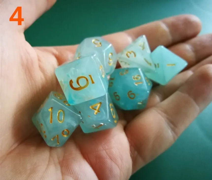 7 шт./компл. многогранные кости d& d4 d6 d8 d10 d% d12 d20 многогранные TRPG игры Набор Игральный костей для Настольная игра