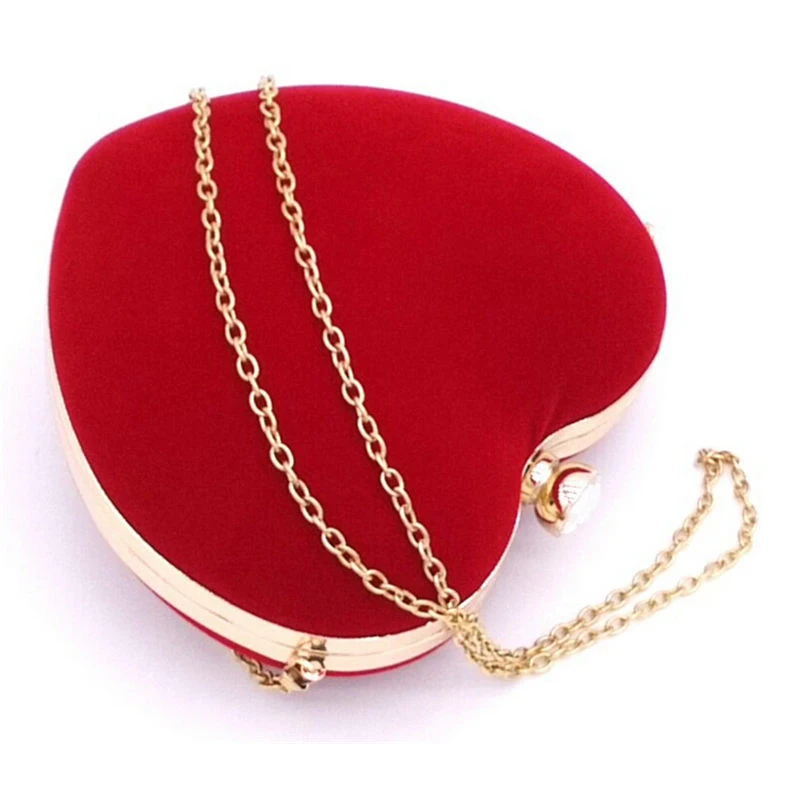 В форме сердцы чёрная/красная вечерняя сумочка Для женщин Свадебные милые сумки