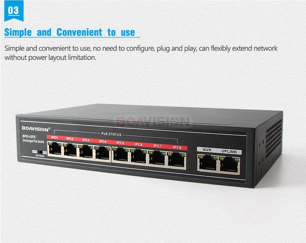 С 8 портами PoE коммутатор адаптер 8+ 2 порта настольный Быстрый Ethernet переключатель IEEE802.3af/at 104 Вт для CCTV сети IP Камеры POE питание