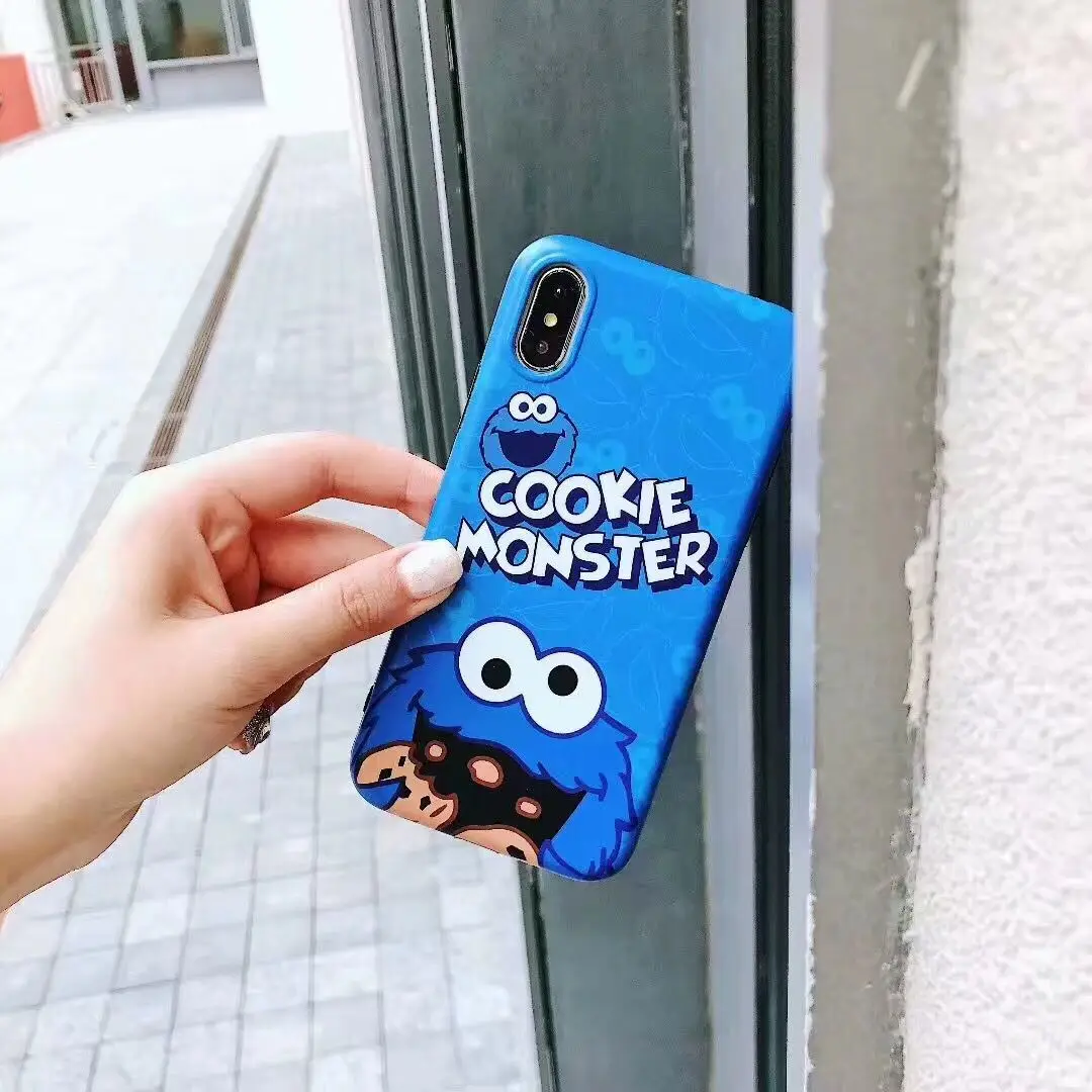 Luxury Sesame Street Cute Cartoon Cookie Elmo Phone Case for IPhone 7 8 6 6S Plus X XS Max XR Soft Silicone IMD Back Cover Coque |