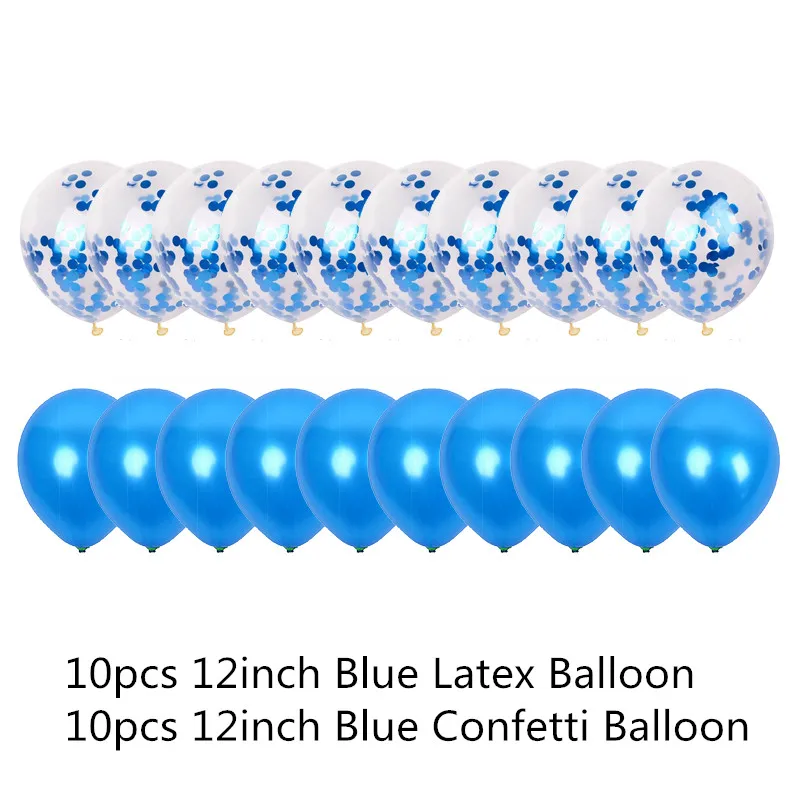 20pcs/set Rose Gold Balloon Confetti Set Birthday Party Balloon Anniversary Wedding Balloon Decoration Gift for Wedding Guests - Color: 12inc 20pcs Blue