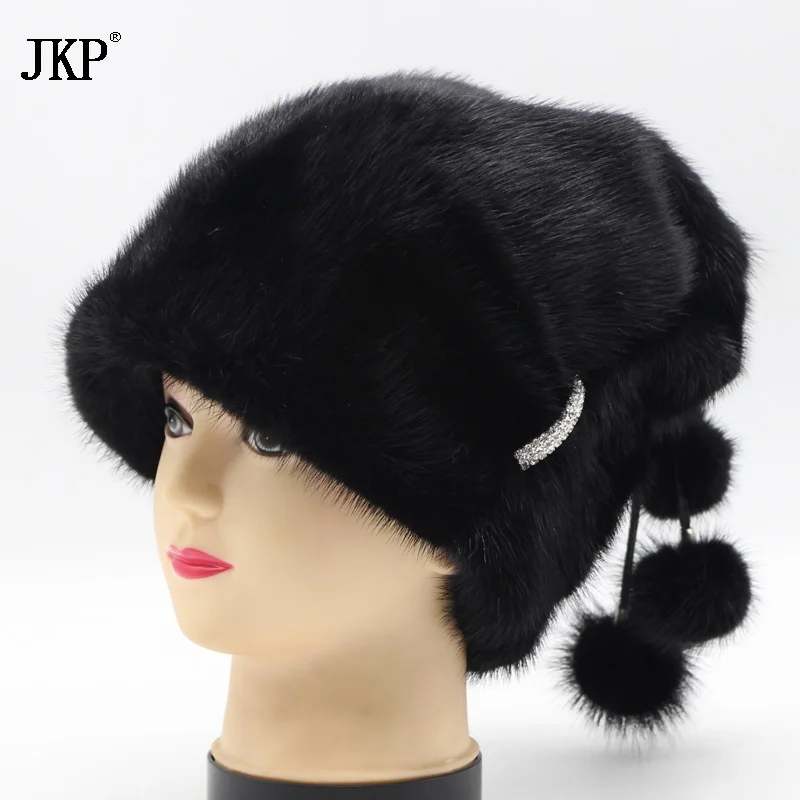 Женские зимние шапки из натурального меха норки элегантные и стильные Меховые