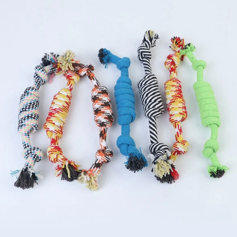

1pc New Qualified Puppy Dog Pet Toy Braided Bone Rope Chew Knot New Random Color 28cm Chew Teeth Cleanning Toy For Pets