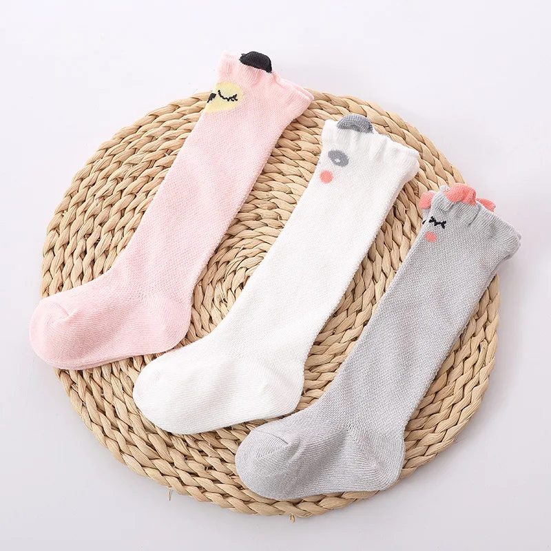 YWHUANSEN 3 Pairs/lot Summer Mesh Thin Baby Girls Boys Knee High Socks Toddler Infant Newborn Cotton Tube Ruffled Leg Warmer - Цвет: 4