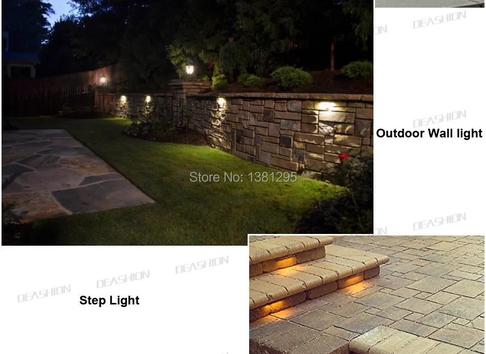 Низкое напряжение 12 В led hardscape Палуба Шаг Открытый Сад Путь асфальтоукладчик патио акцент ландшафтное освещение подпорные Настенные светильники бронза