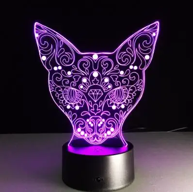 Cat 10 7 цветное кошачье 3D лампа акриловый светодиодный ночной светильник USB сенсорный Сенсор светильник дети милый ночной светильник Спальня светильник подарки для детей - Испускаемый цвет: Cat 10
