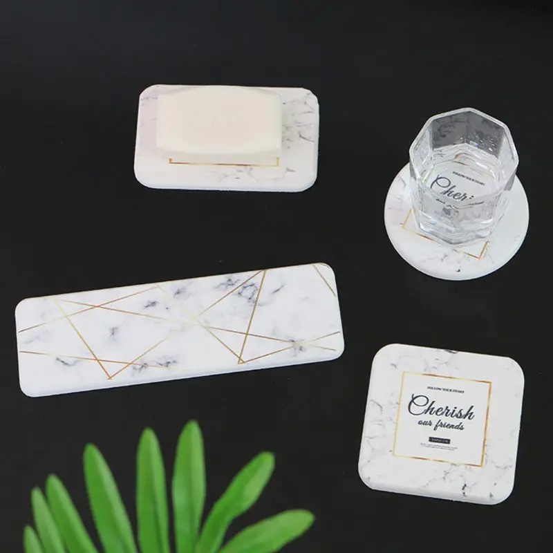 

Diatomite Cup Mat Coaster Water Absorption Quick Dry Anti-hot Diatom Mud Slip-resistant Printing Dining Table Placemats Coaster