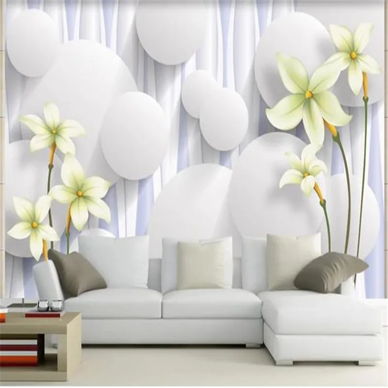 

Modern White Luxury Wallpapers 3D Walls Murals Custom Photo Wall Papers for Bedroom Living Room Background Home Decor Flowers