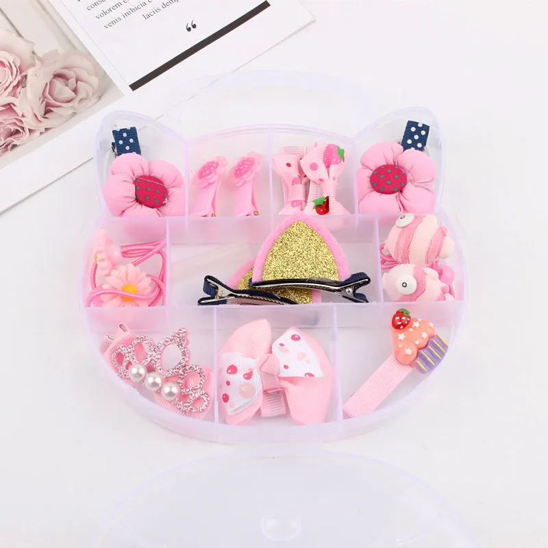 Flower series 12-15 шт./кор. весь набор Минни Маус hello kitty заколки для волос Детские бантики для волос заколки для волос аксессуары - Цвет: Flower series