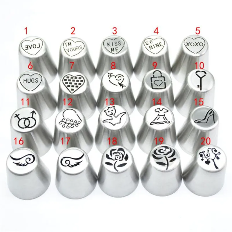 1PC Girl Dress High Heels Lock Letters Stainless Steel Russia Icing Piping Tips Valentine's Day Cake Decorating DIY Dessert