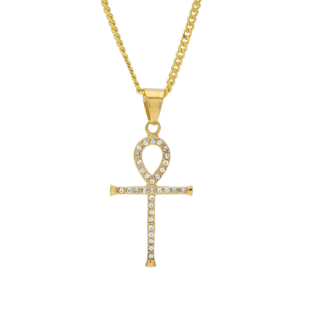 Bling мистический Египетский Анкх очаровательный крестик кулон ожерелье трендовые