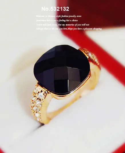 Женское Винтажное кольцо с кристаллами в европейском стиле имитацией черного