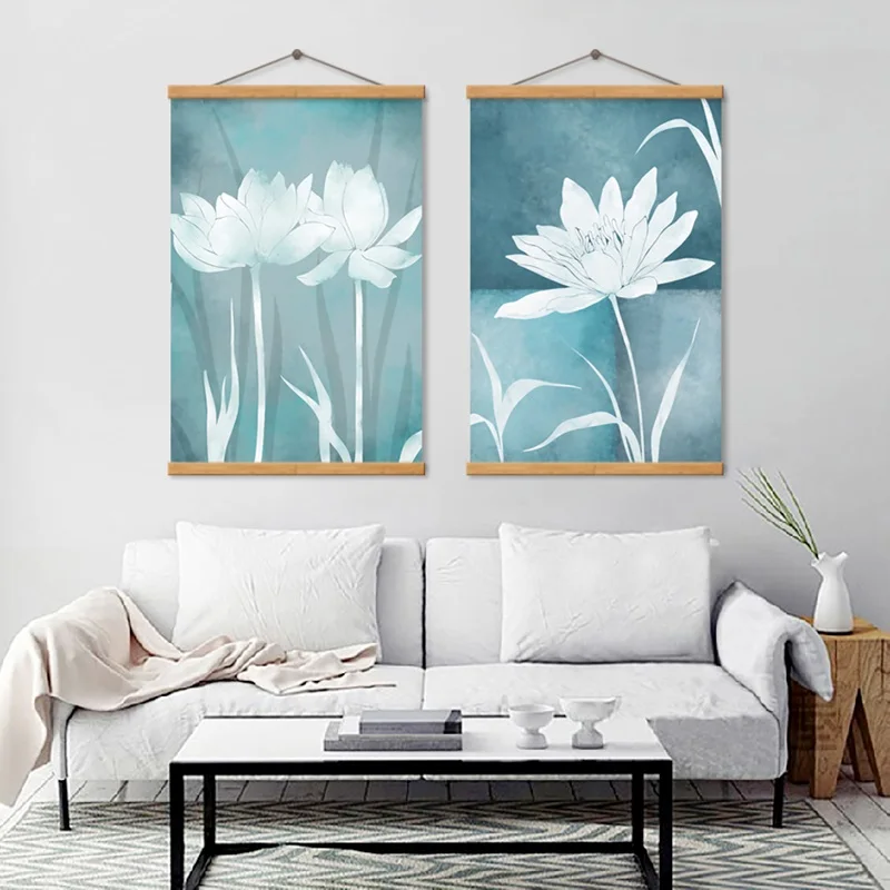 New Chinese Plain Simple Lotus Canvas Painting Modern Home Decoration Wall Art Poster and Prints Modular Picture for Living Room | Дом и сад