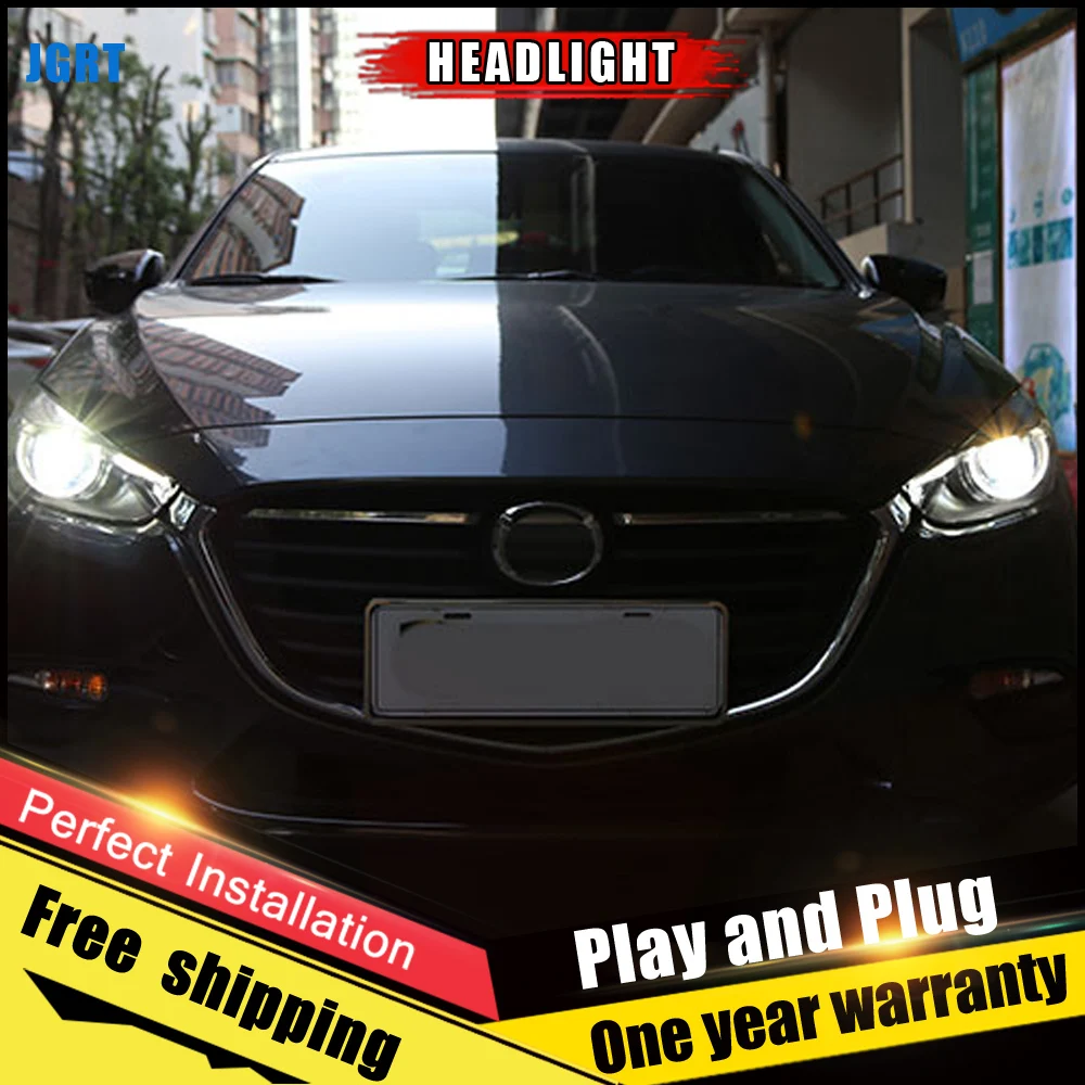 2 шт. автомобильный стиль светодиодный фары для Mazda 3 Axela для Axela фара Объектив двойной луч H7 HID Xenon bi xenon объектив