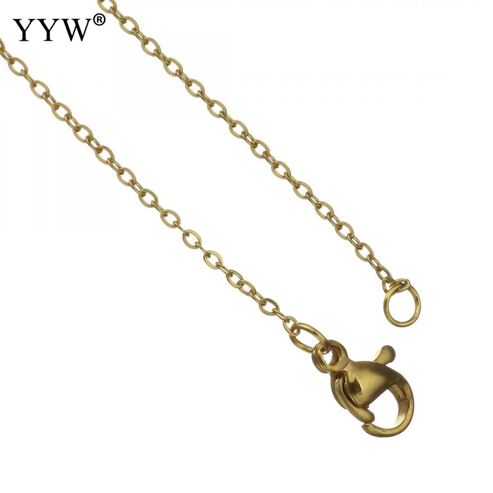 

YYW Stainless Steel Jewelry High Quality Chain Necklace With Pearl Beads Fantasies For Women Plated Oval Chain Korean Style Gift