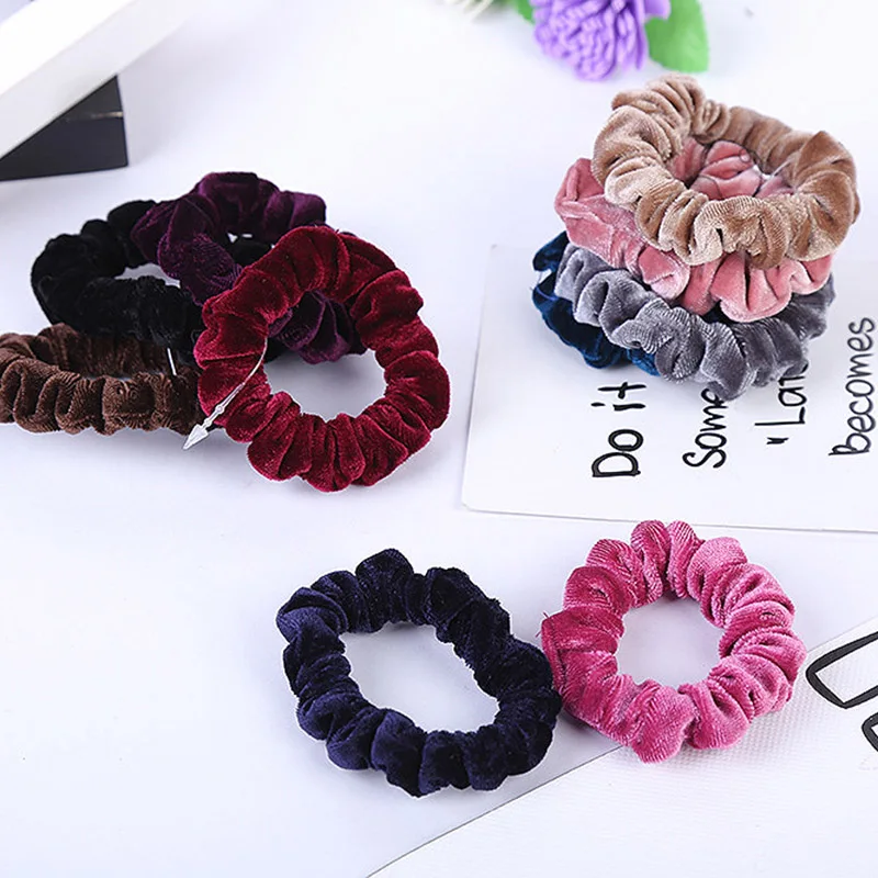 Женская однотонная бархатная резинка для волос 10 цветов|fashion hair accessories|hair