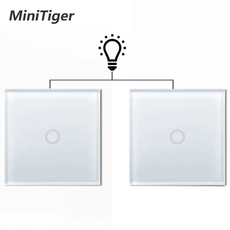 Minitiger ЕС Стандартный стены вытертые штаны сенсорный выключатель 1/2/3 Gang 2 Way