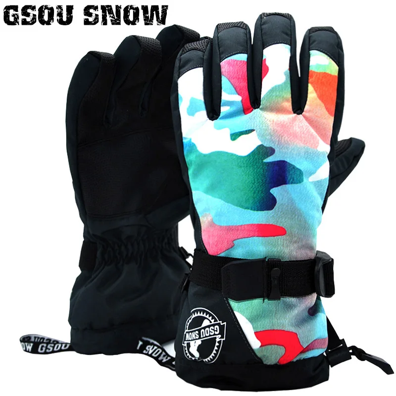 

2022 Gsou Snow Women Ski Gloves Windproof Waterproof Super Warm Outdoor Sport Wear Skiing Snowboard Riding Climbing Snowmobile