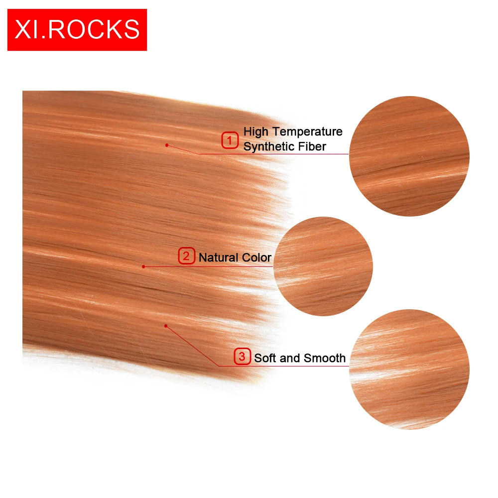 Синтетический женский парик WJLZ5050 3 упаковки Xi.Rocks прямые накладные волосы на