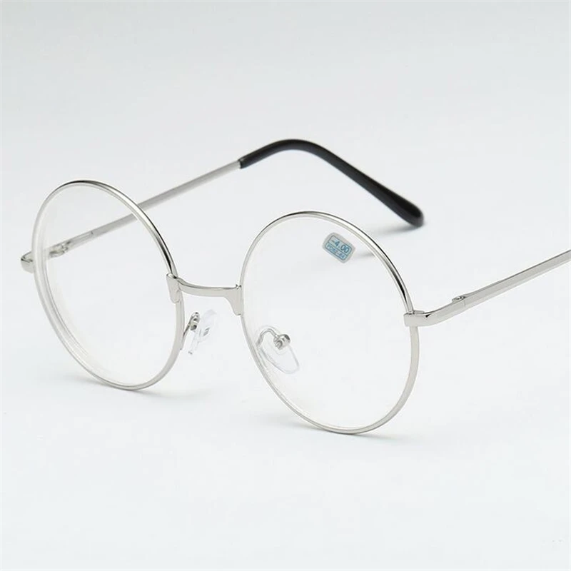 Myopia 350 1,0-1,5-2,0-6,0 металлические круглые очки для близорукости, мужские и женские близорукие очки по рецепту - Цвет оправы: Myopia 350