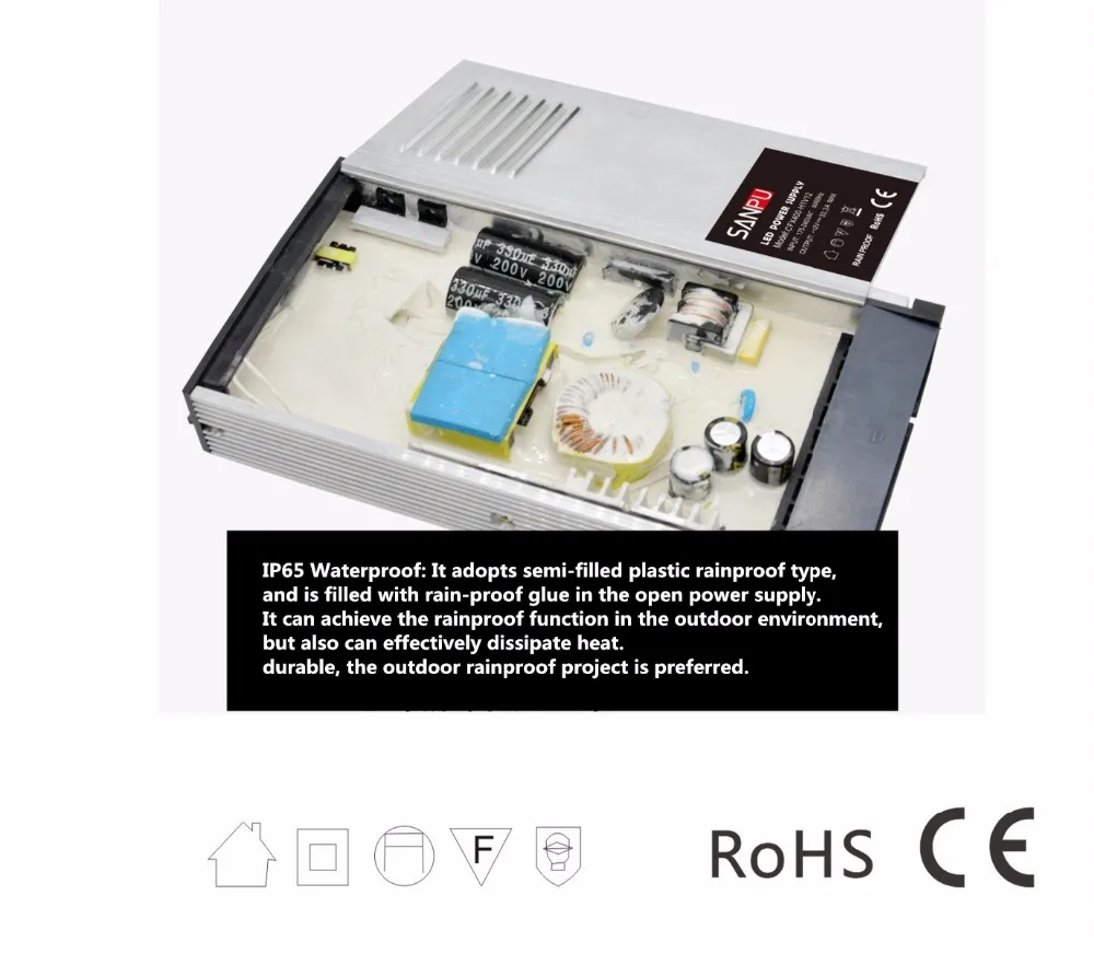 Новый 100% большой Мощность источник питания с защитой от дождя AC/DC 12 V 150 W/350 W/400 W IP65