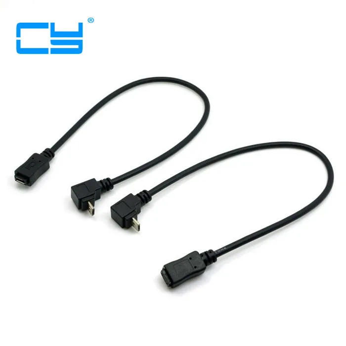 Вверх и вниз 90 градусов Угловой Micro USB 2 0 штекер гнездо удлинитель полный 5