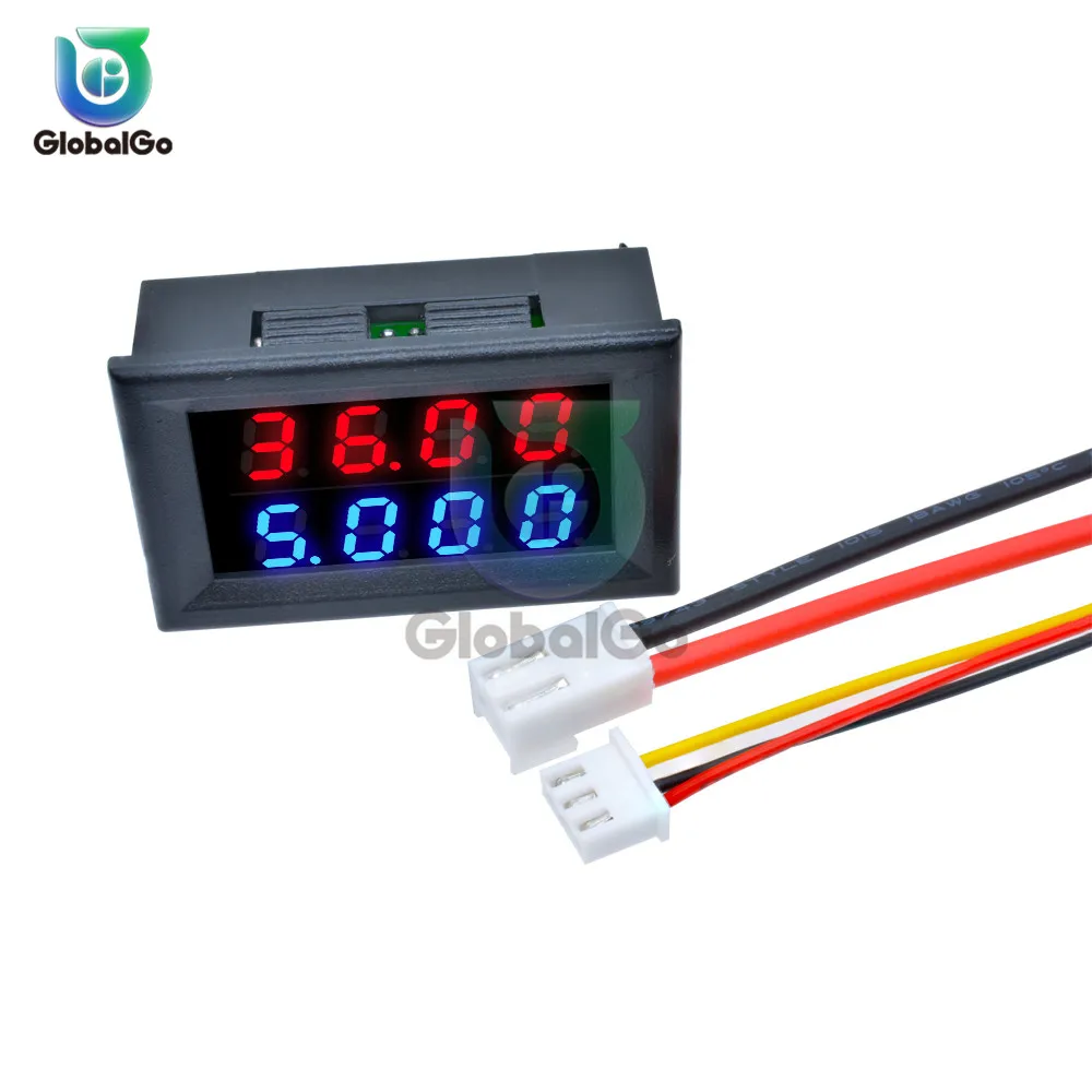 DC/100 V/10A цифровой амперметр вольтметр Синий Красный светодиодный двойной цифровой панельный Ампер Вольтметр датчик для автомобиля измеритель тока