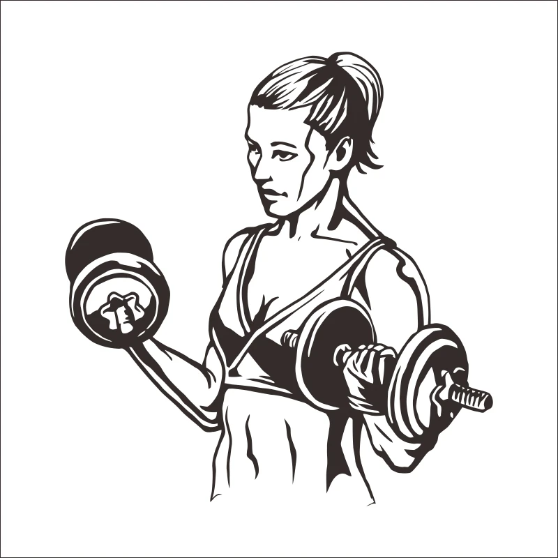 CHM Gym Home DIY gym Sport cotizaciones palabras extraible gimnasio etiqueta de la pared moda decoracion del hogar120|Наклейки на
