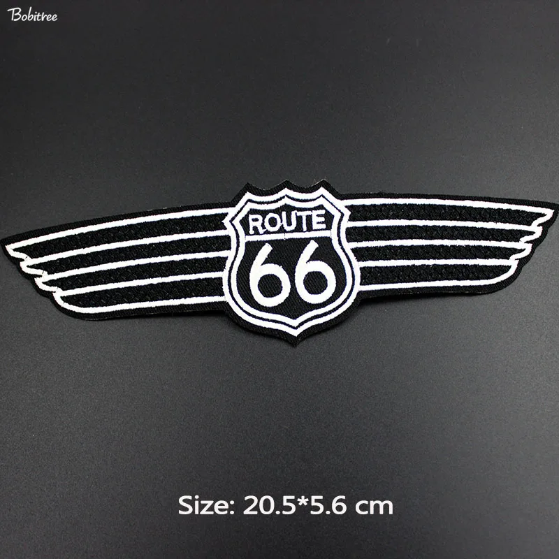 Большой размер Черный Route 66 бейджи патчи клеящиеся утюгом украшения аппликация для одежды нашивки для куртки «сделай сам» Лоскутная работа