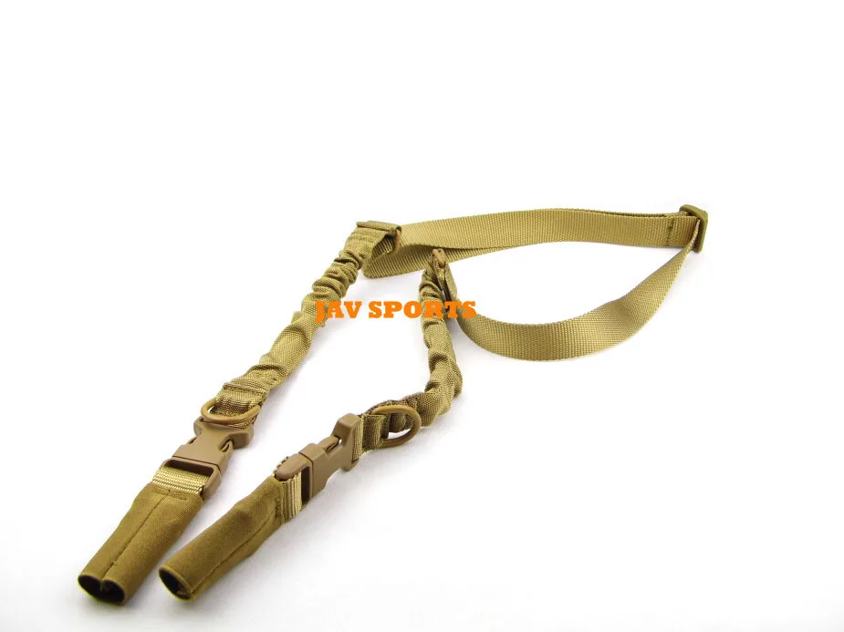 1 Or 2 Point Double Bungee Rifle Gun Sling With Quick Detach Hook Khaki(SKU050041)