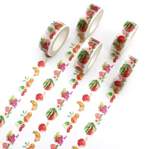 Лента декоративная с рисунком яблока, банана, винограда, арбуза, 1 шт.