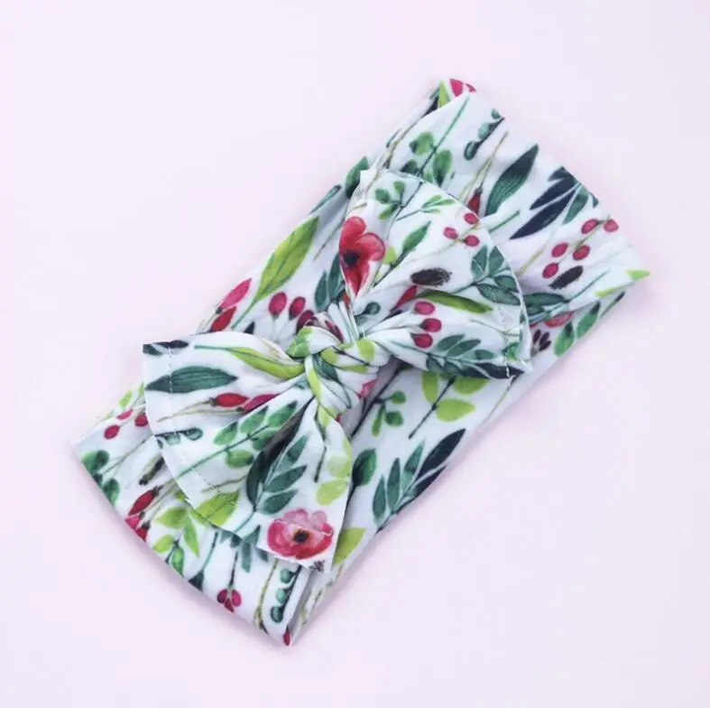 

2019 New Wide Nylon Baby Headbands, Floral Print Baby Headband, newborn headbands, TOP KNOT Nylon Baby girl headbands,