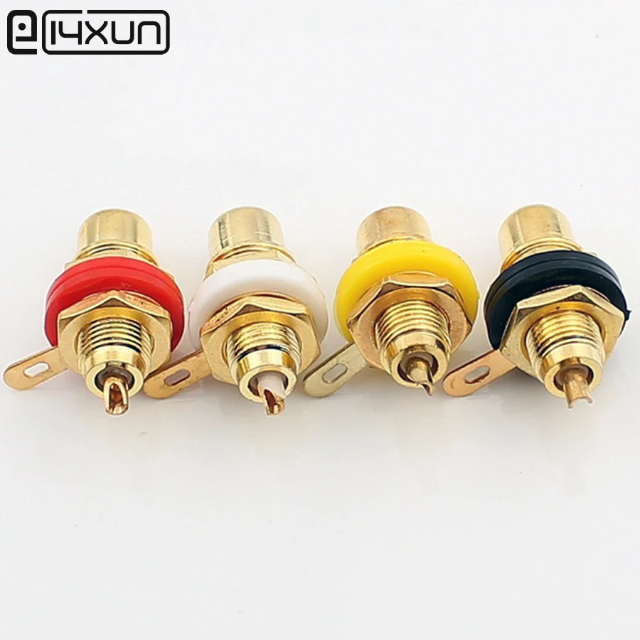 5 шт. Позолоченные булавки RCA разъем AV разъем белый желтый красный черный для аудио системы громкоговоритель