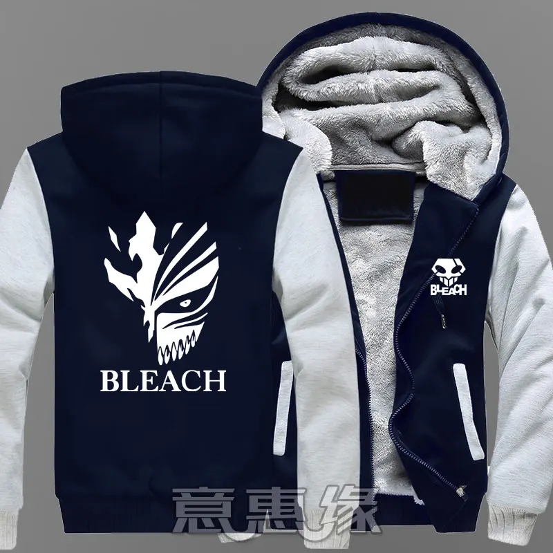 018 BLEACH Толстовка аниме пальто Ичиго Куросаки косплей куртка Повседневное зима толстые на молнии теплая толстовка Для мужчин - Цвет: 018