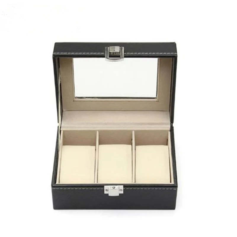 Часы Fanala Box 2/3 с сеткой черная коробка для ювелирных изделий из искусственной кожи