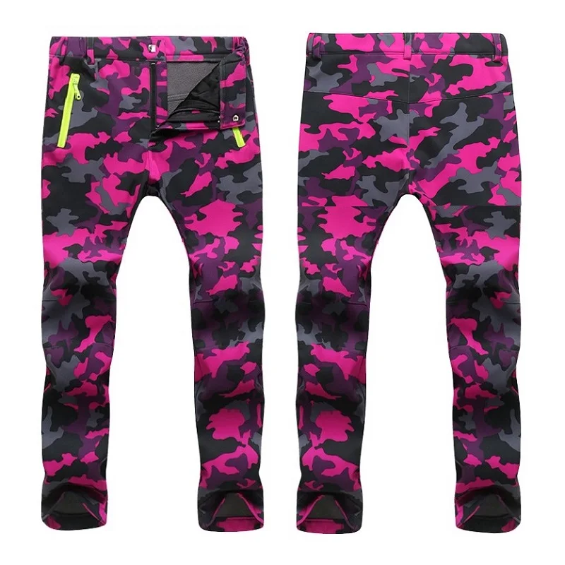 Уличные спортивные брюки женские Slim fit Сгущает сплошной цвет камуфляж мягкий в