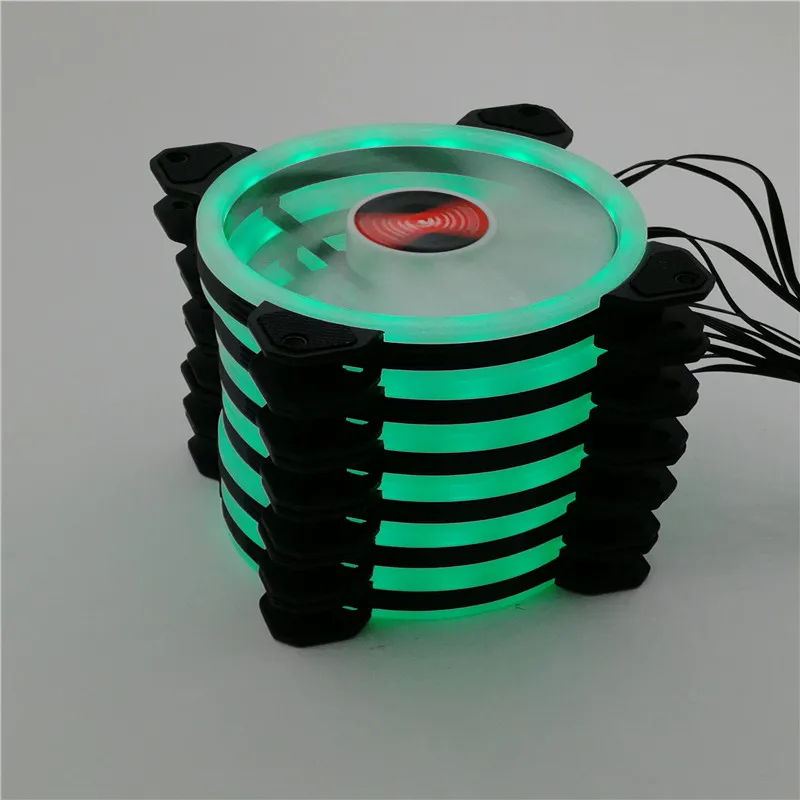 RGB чехол вентилятор 12 см настольный компьютер шасси вентилятор водяного Охлаждения Красочные Аврора Eclipse тихий вентилятор