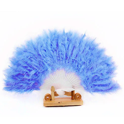 1PCS Beautiful high quality fluffy feather hand fan dance stage show props wedding party feather fan decoration abanicos de mano