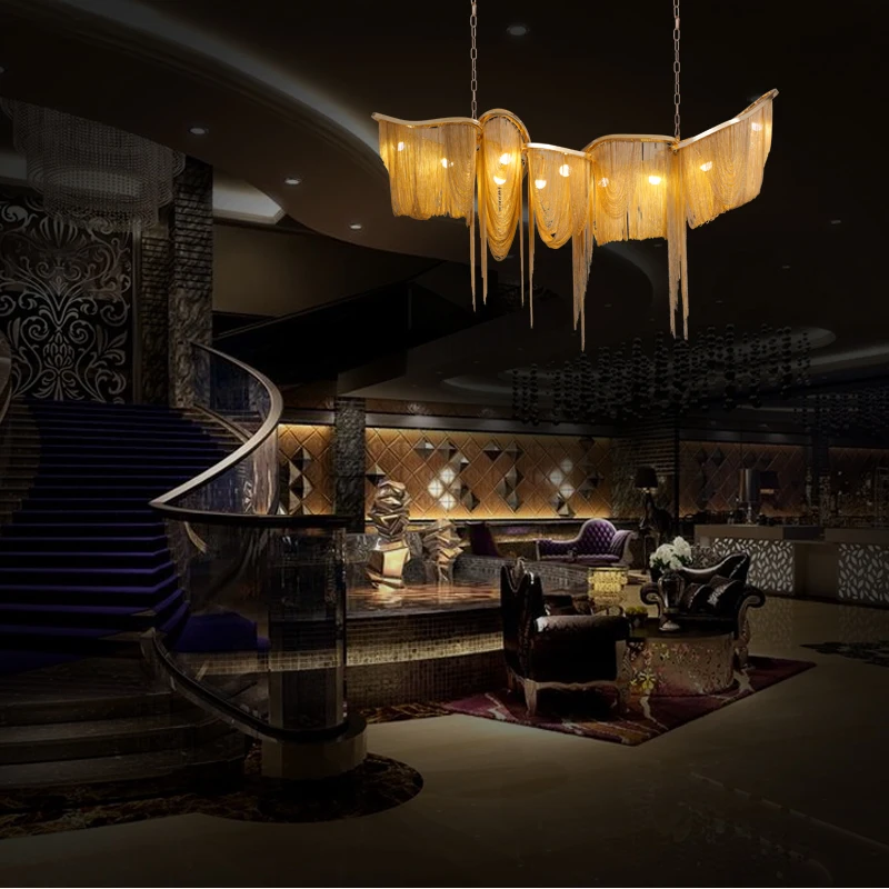 Большой роскошный современный металлический подвесной светодиодный светильник