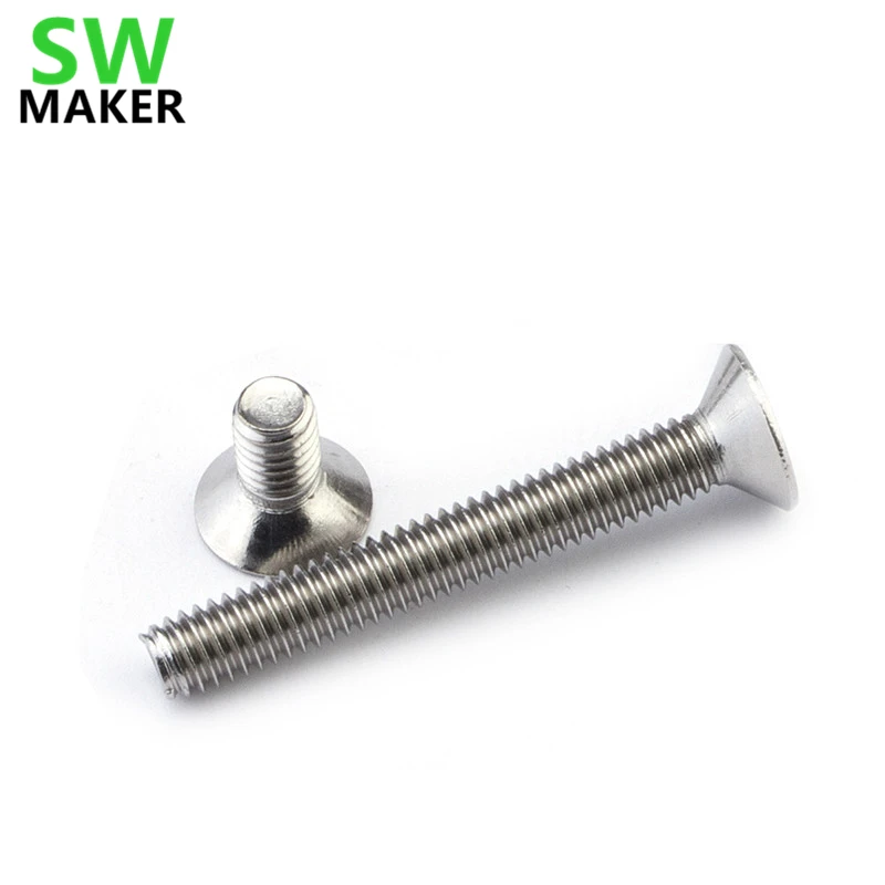 

SWMAKER 100PCS/lot 304 stainless steel M3X30 flat head screws cross countersunk head screw