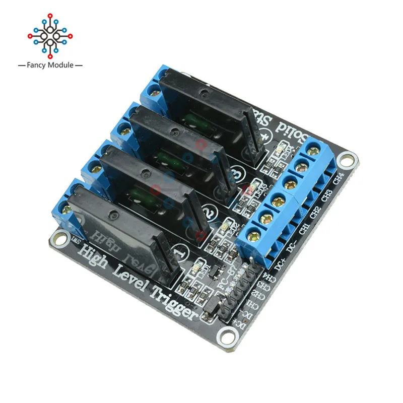 Постоянный ток, 5В, 1/2/4 канала твердотельные реле модуль для Arduino высокого уровня предохранитель для Arduino SSR G3MB-202P