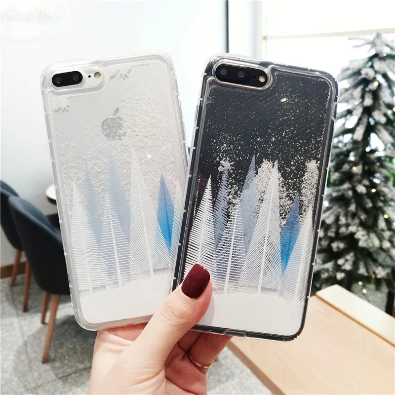 LANCASE сердце телефон Сумки для iPhone 8 чехол силиконовый Блеск блестящая Снежинка