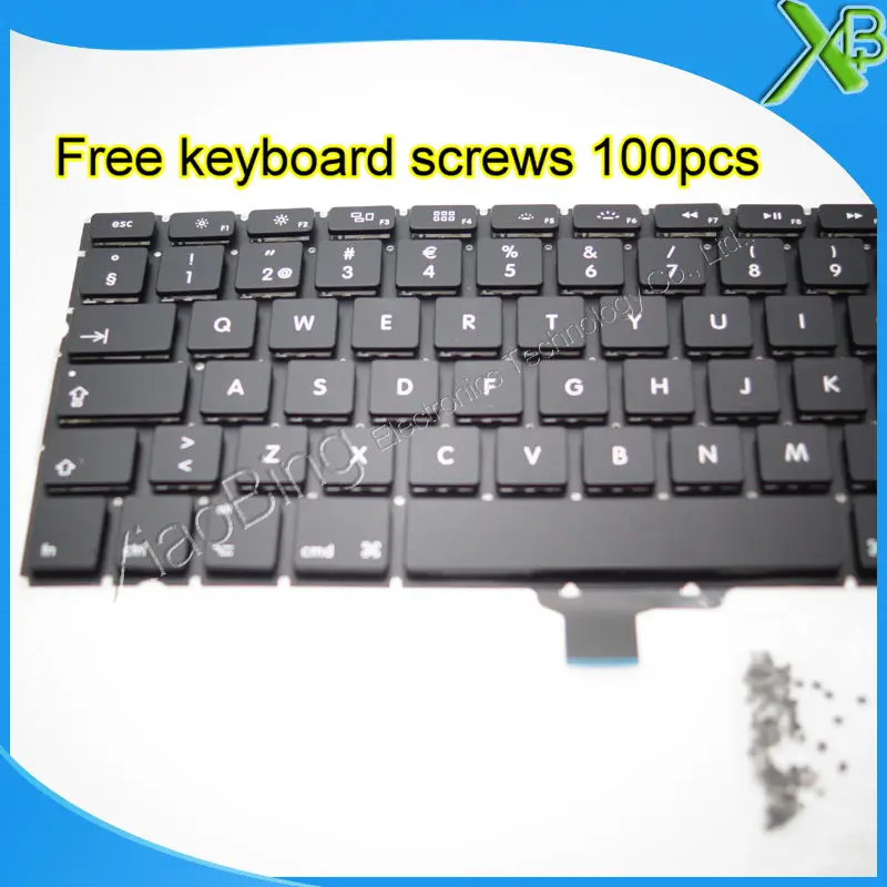 5 шт. Совершенно новая шведская клавиатура для MacBook Pro 13 3 дюйма A1278 SE + винты