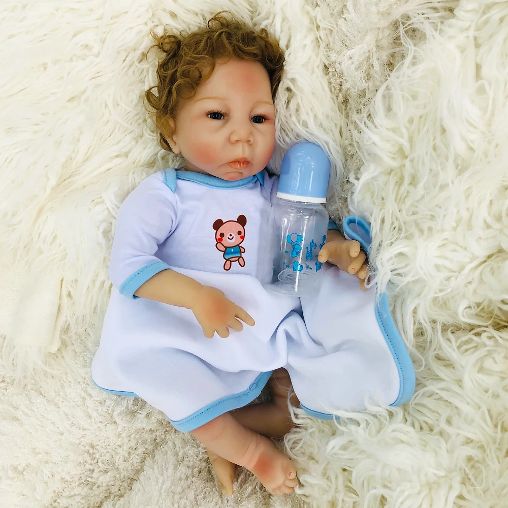 

New 18inch Bebe Reborn Doll Lifelike Soft Vinyl Silicone Reborn Baby Dolls Toys For Girls Birthday Gift Fashion Baby Dolls