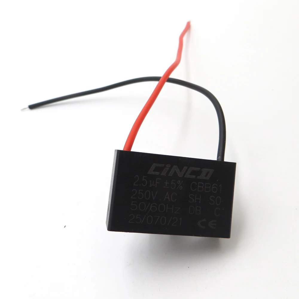 Электродвигатель конденсатор Электрический вентилятор CBB61 2 5 мкФ 250 220 V провода